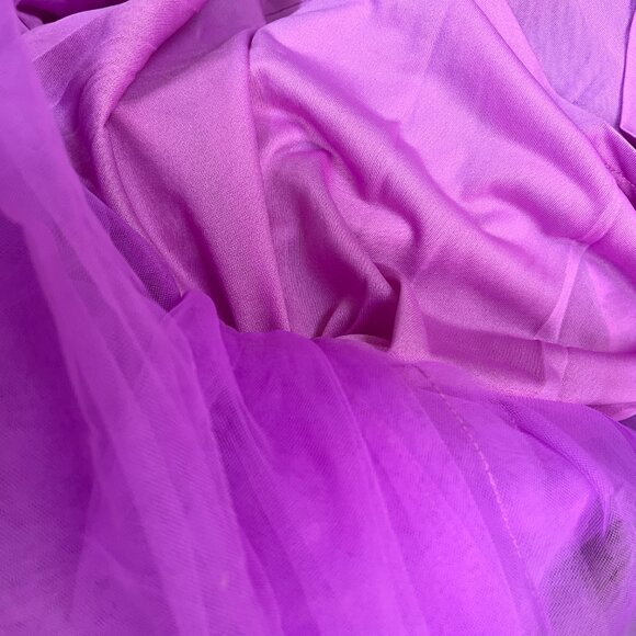 Umgee Purple Tulle Lined Mock Neck Sleeveless Blouse Feminine NEW Medium - Picture 4 of 4